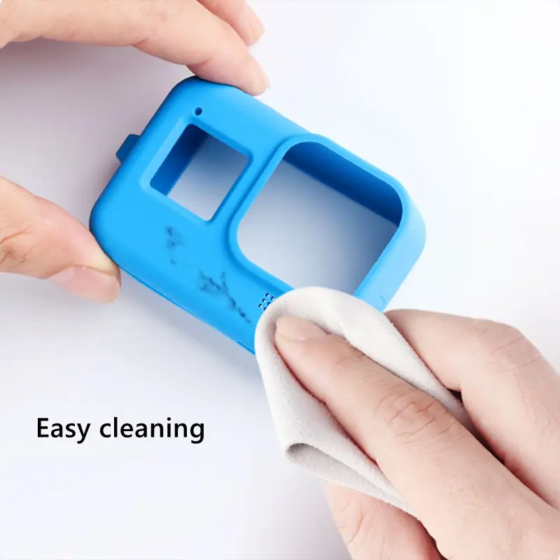 Цветной мягкий силиконовый резиновый защитный чехол для GoPro Hero 8 черный Go Pro