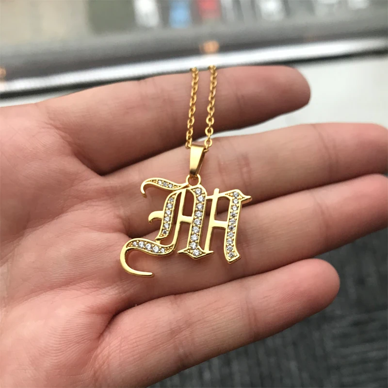 Chain Jewelry Pendant Letter Necklace Choker Capital Gift Stainless-Steel Minimalist
