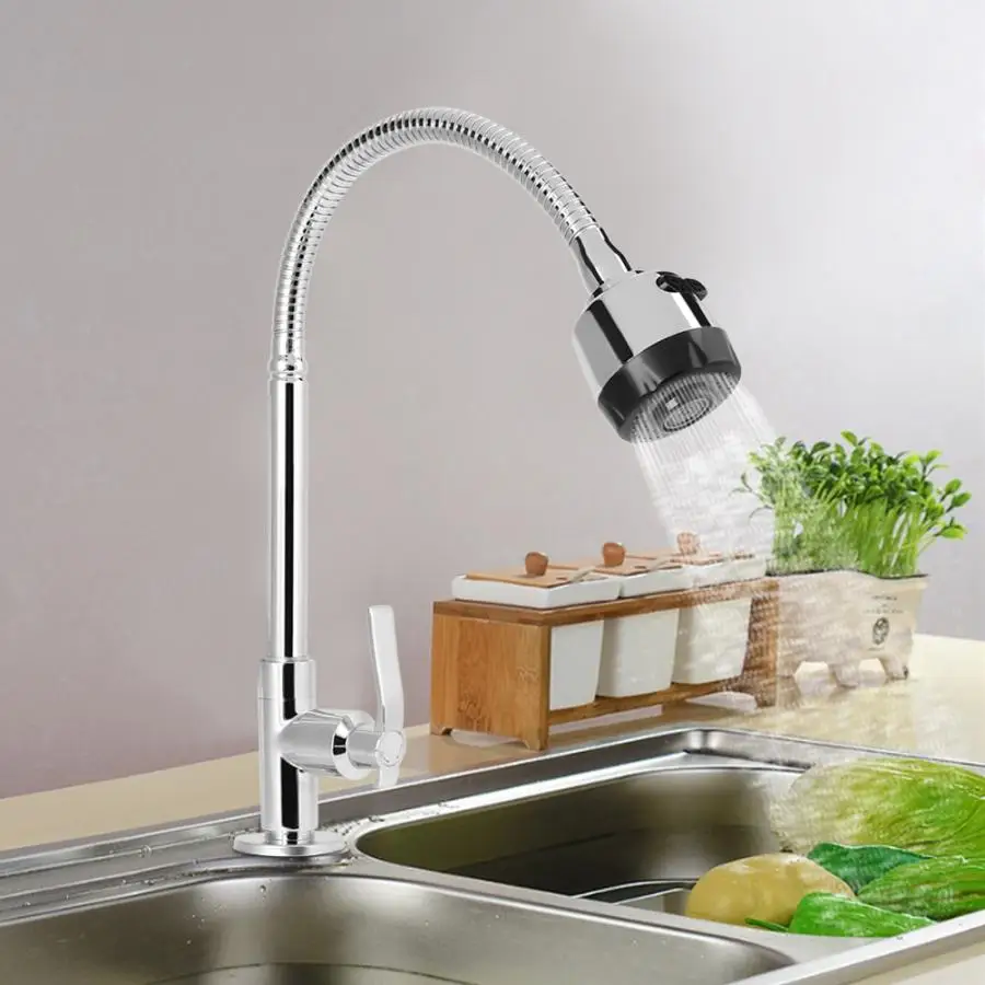 

Stylish G1/2in Universal Water Faucet Bendable Home Kitchen Single Cold Water Tap Kitchen sink faucet