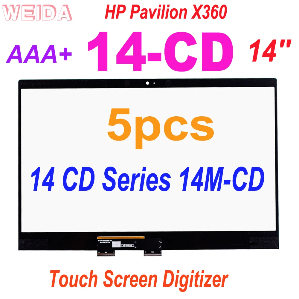 5Pcs Touch Digitizer Per Hp Pavilion X360 14-Cd 14Cd 14 Cd Series Laptop Touch Screen Digitizer 14M-Cd Pannello Di Ricambio 14"