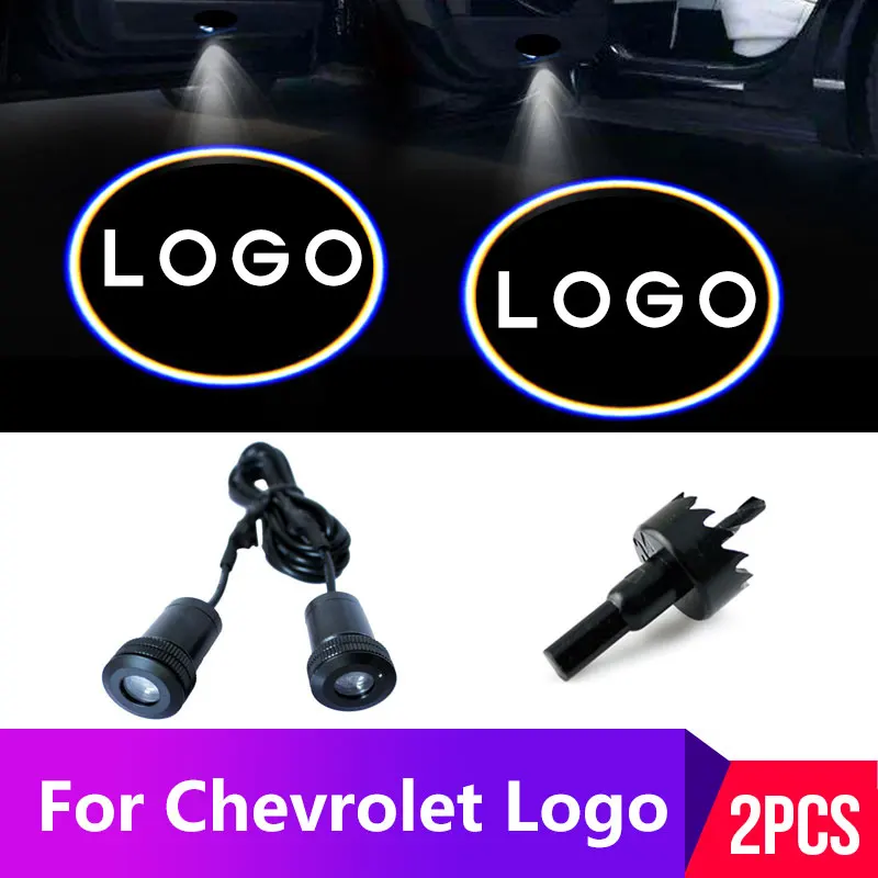 2 шт дверь автомобиля СИД светильник для Chevrolet логотип cruze captiva lacetti 2011 эмблема Ghost