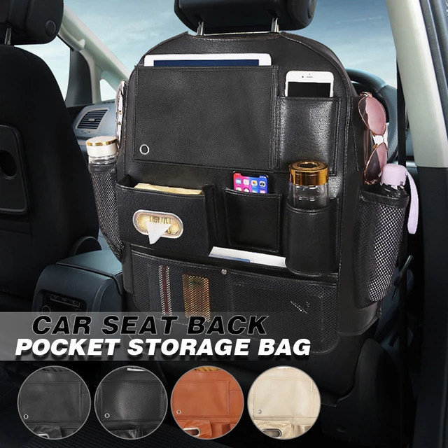 Car Seat Back Organizer Pu Leather Pad Bag Car Storage Organizer Foldable  Vehicle Travel Storage Bag Auto Accessories Charging - AliExpress