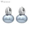 S & Z DESIGN nouvelle mode pain rond grande perle boucles d'oreilles pour les femmes bijoux de mariage cadeau tempérament cubique zircone Eardrop
