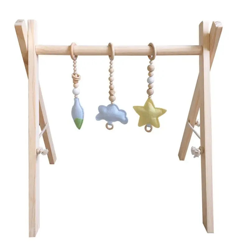 

Nordic Style Baby Gym Play Nursery Sensory Ring-pull Toy Wooden Frame Infant 634F