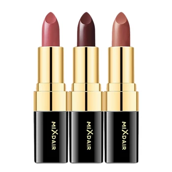 

Mixdair Lipstick Makeup 3 Colors in 1 Matte Lipstick Set Long Lasting Waterproof Easy To Wear Kissproof Nude Lips Make Up
