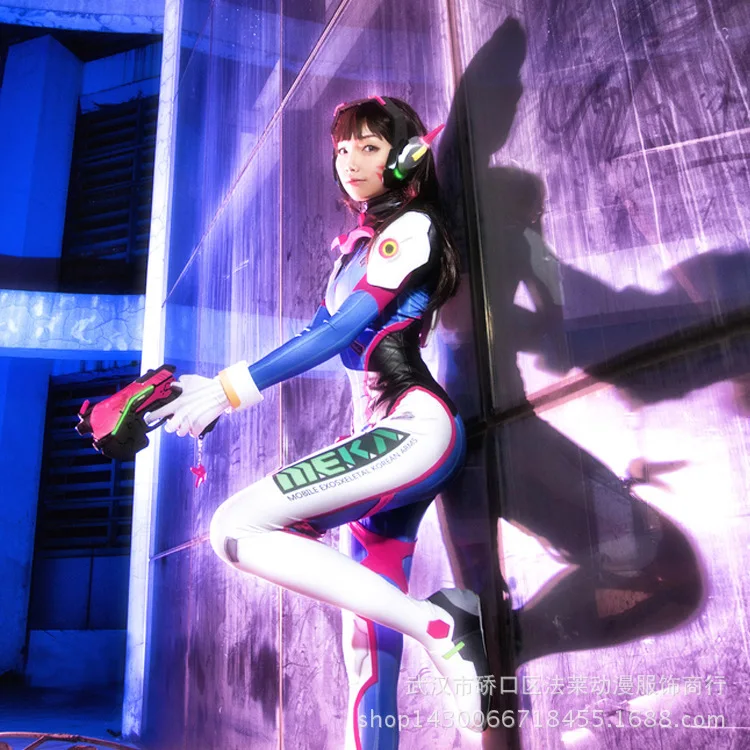 Костюм для косплея Overwatch D.Va женский набор комбинезонов облегающая одежда