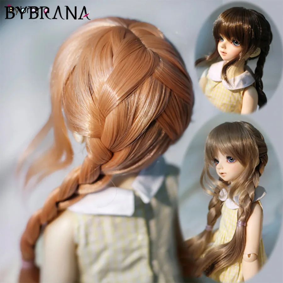 Bybrana 1/3 1/4 1/6 BJD SD куклы парики длинные Straigst двойной твист оплетка высокого Температура волокна для кукол