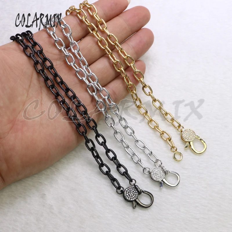 Corrente de Cristal Colar para Moda Fios Fecho Colar Zircon Cúbico Lagosta Cores Mix Feminina Jóias 7167 5