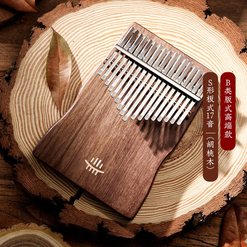 Plate-Board Thumb-Piano Hluru Kalimba 17-Key-Instrument Musical Mbira Beginner Solid-Wood