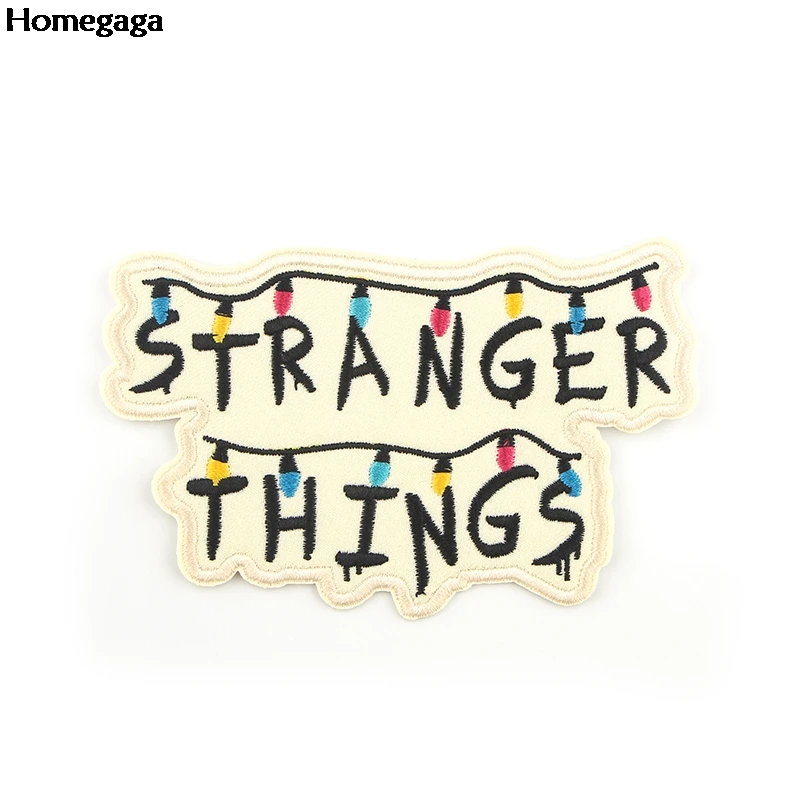 Homegaga Stranger Things iron on Embroidered Patches for T-shirt Jacket Diy Patch Thermotolerant Appliques Clothing D2510 | Дом и сад