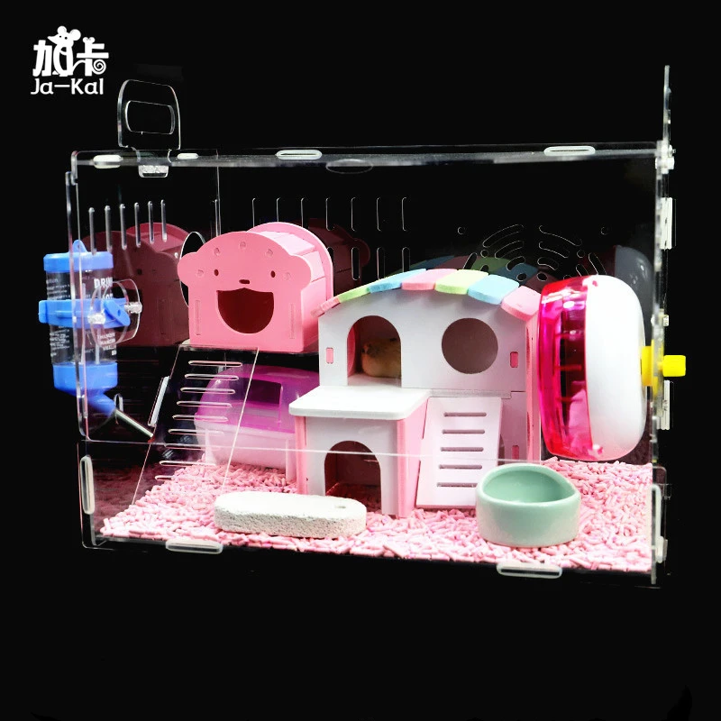 

Hamster Baby Acrylic Hamster Cage Golden Silk Bear Cage Single-layer Transparent Oversized Villa