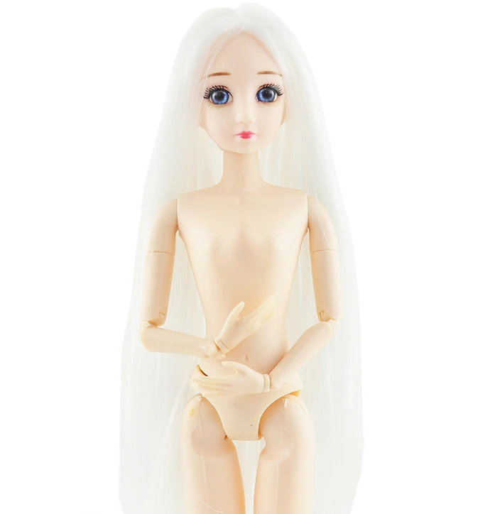 1/6 12 дюймов куклы голубые глаза подвижные суставы обнаженное тело bjd кукла подарок для девочек игрушки Длинные прямые Кудрявые каштановые красные волосы - Цвет: gg