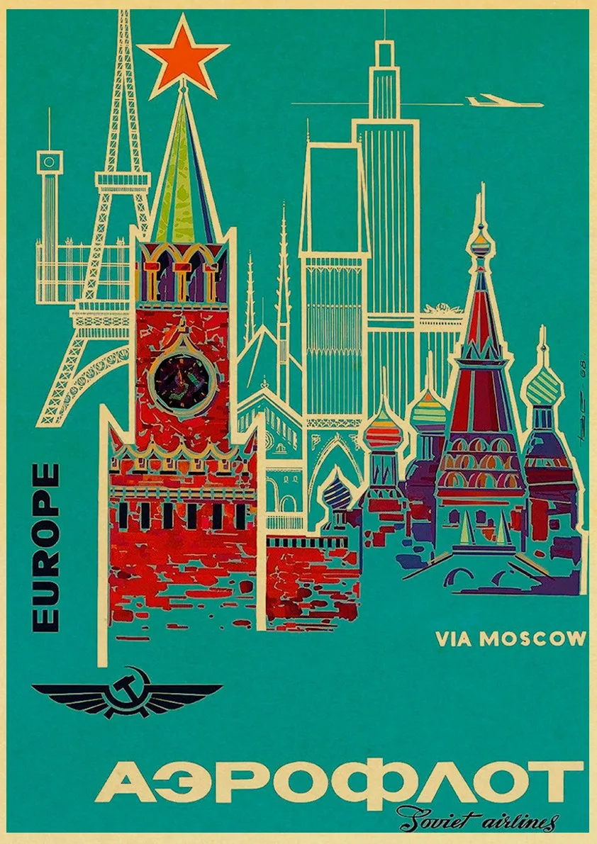 Винтажный русский Агитационный плакат космическая гонка Ретро СССР CCCP плакаты и принты крафт-бумага настенный Декор для дома комнаты