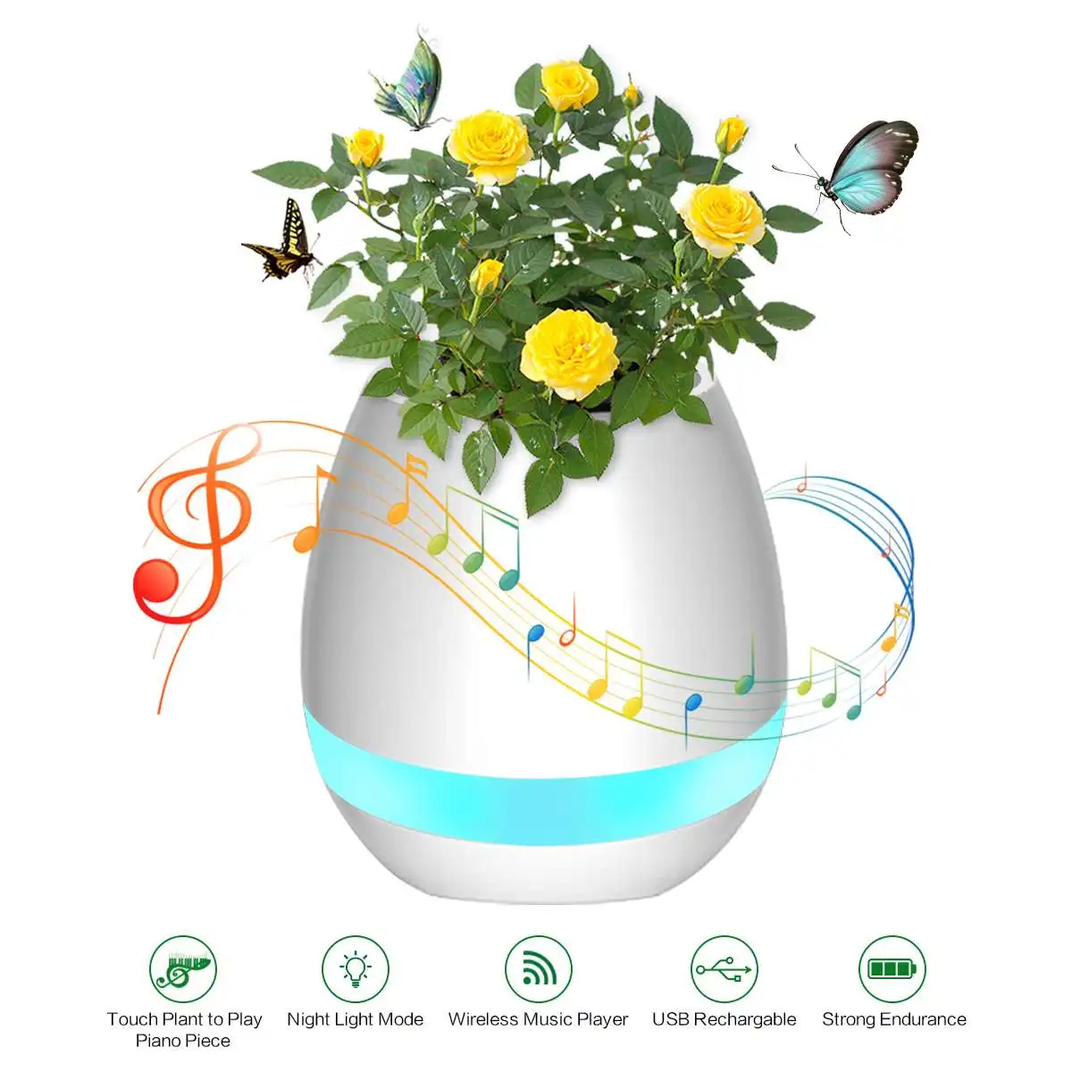 Music Flower громкоговоритель Смарт Беспроводной палец переключатель Bluetooth управление Гостиная украшения домашний динамик настольная сенсорная Ночная светодиодный