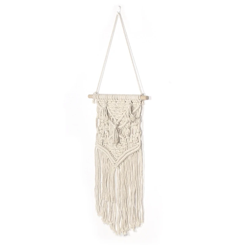 

Macrame Woven Tapestry Wall Hanging Boho Chic Bohemian Home Geometric Art Beautiful Apartment Dorm Room Decoration