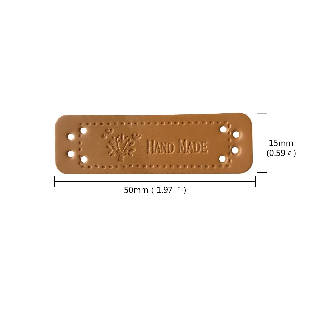 Hand Made Leather Tags For Clothing Diy Accessories For Gift Handcraft Leather Label Handmade Clothes Labels With Tree leather labels clothing labels leather tags garment labels