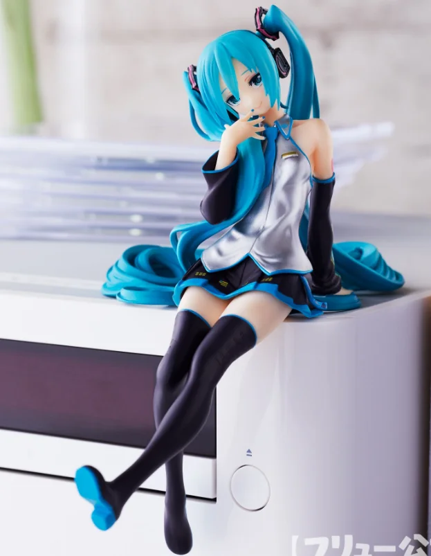 

New Cute Anime Vocaloid Hatsune Miku Noodle Stopper Miku Statue PVC Action Figure Collectible Model Kids Toys Doll 10CM B19