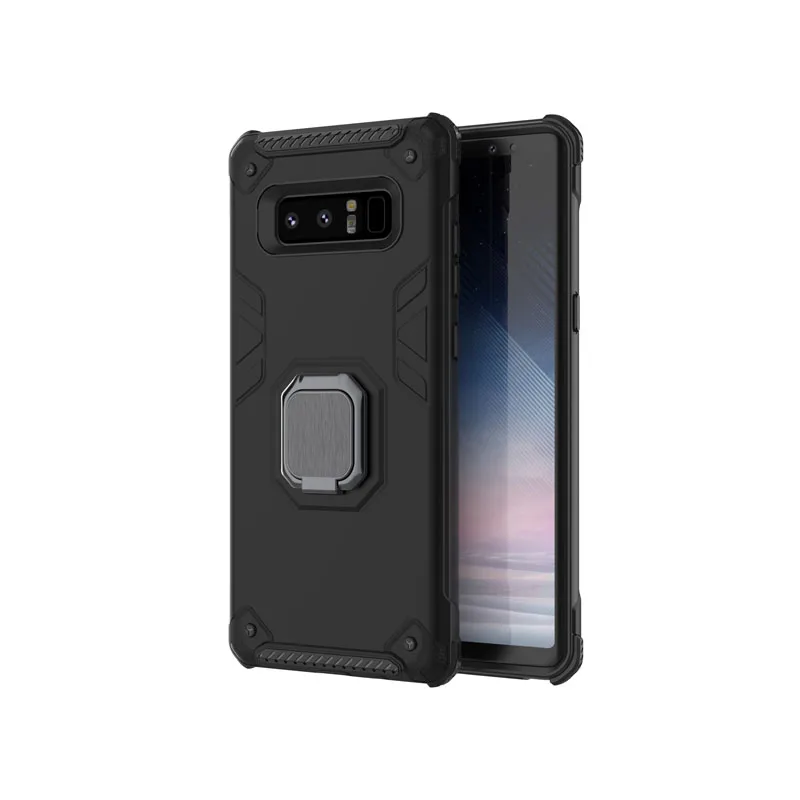 Автомобильный держатель для мобильного телефона, чехол для телефона samsung Galaxy Note 10 Pro 9 8 S10 S9 S8 Plus S10E, четырехугольный толстый защитный чехол - Цвет: Black