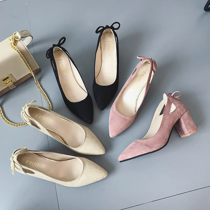 

WOMEN'S Pumps High Heel Shoes Korean-style Pointed-Toe Foot Covering WOMEN'S Shoes Shallow Mouth Hot Selling