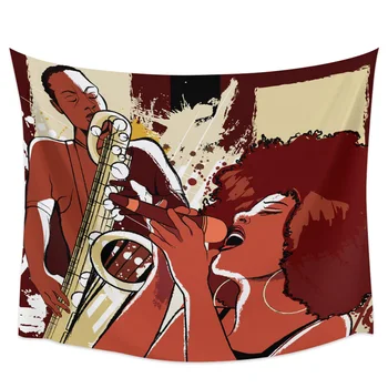 

Brown Woman Microphone Singer Retro Tapestry Wall Hanging Picnic Yoga Mat Living Room Bedroom Dormitory Wall Decoration