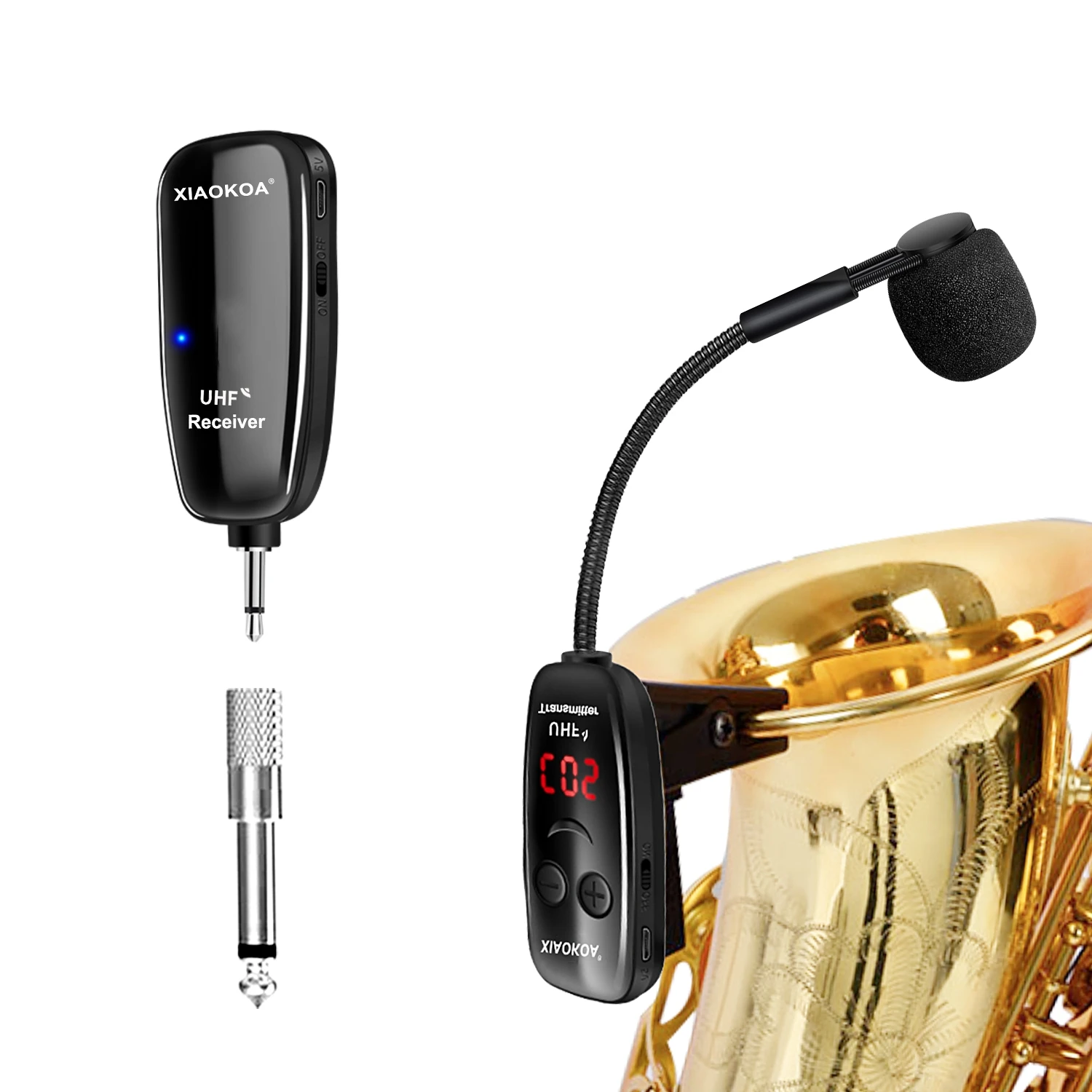 Xiaokoa Uhf Wireless Instruments Saxophone Microphone Wireless Receiver