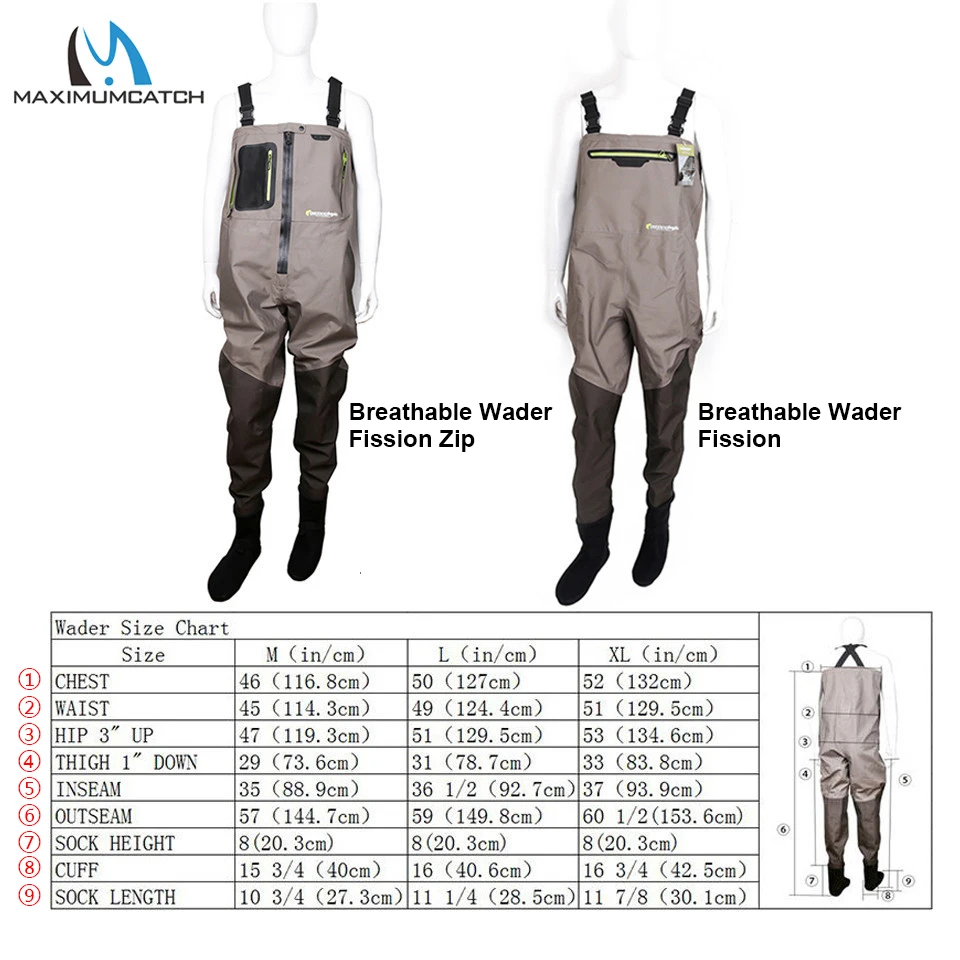 Flash Deal Maximumcatch Outdoor Stocking Foot Light Weight Breathable Fly Fishing Wader Waterproof Wading Pants Fishing Wader Jacket 2