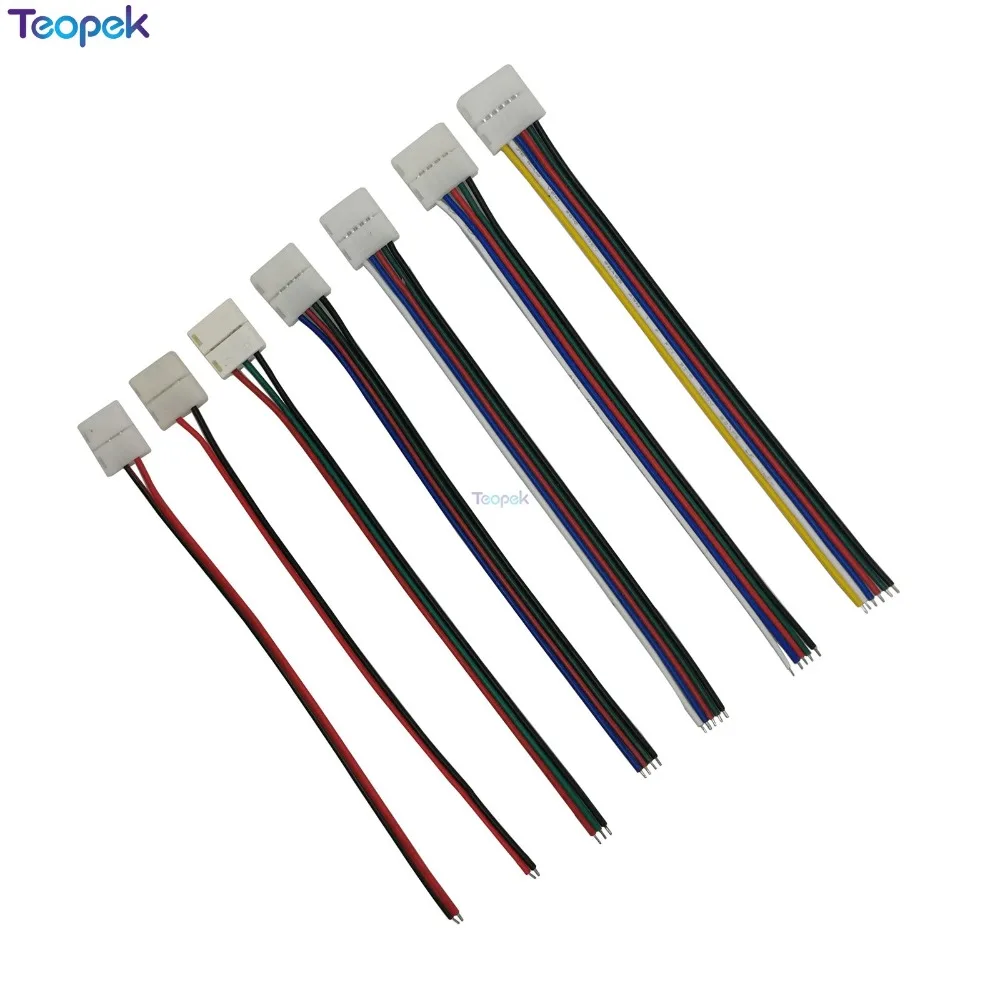 

5pcs 2pin 3pin 4pin 5pin 6pin Led Connector Electronic Solderless Adapter 1 Clip Or 2 side Clip For Led Strip Tape RGB CCT RGBW