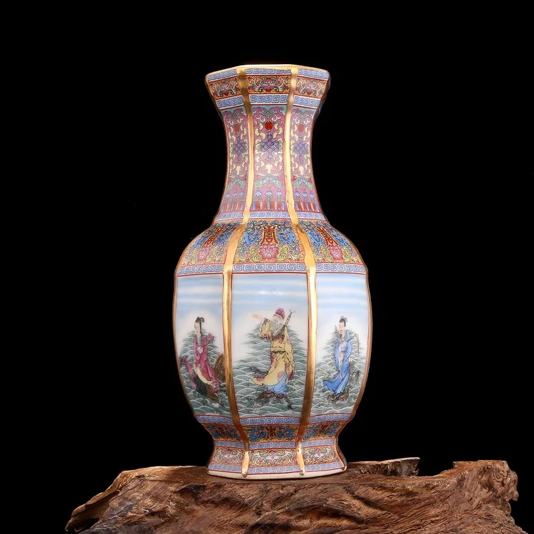 Эмаль Qianlong период династии Цин Восемь Бессмертных пересекающих море Золотой