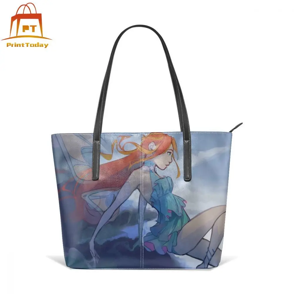 

Winx Handbag Winx Club Bloom Top-handle Bags Trending Women's Leather Tote Bag Teenage Print Shopper High quality Women Handbags