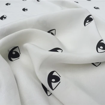 

Art wind eye pattern printed silk crepe de chine 100% silk dress shirt fashion designer fabric summer new product