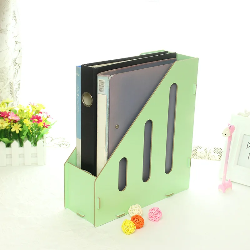 

Korean-style Creative DIY Wood Desktop Storage Box Single A4 File Holder Information Rack File Column Frame