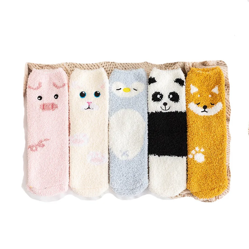 

Women socks Autumn Winter Warm Cute pig panda penguin Thick Warm Sleeping Floor Sleep Socks Soft comfortable Christmas gift sock