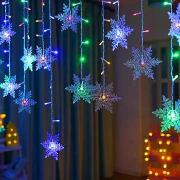 

5M droop 0.4m 0.5m 0.6m LED String Lights Curtain snowflake star Icicle Garland Christmas Holiday Wedding Party Outdoor Decor
