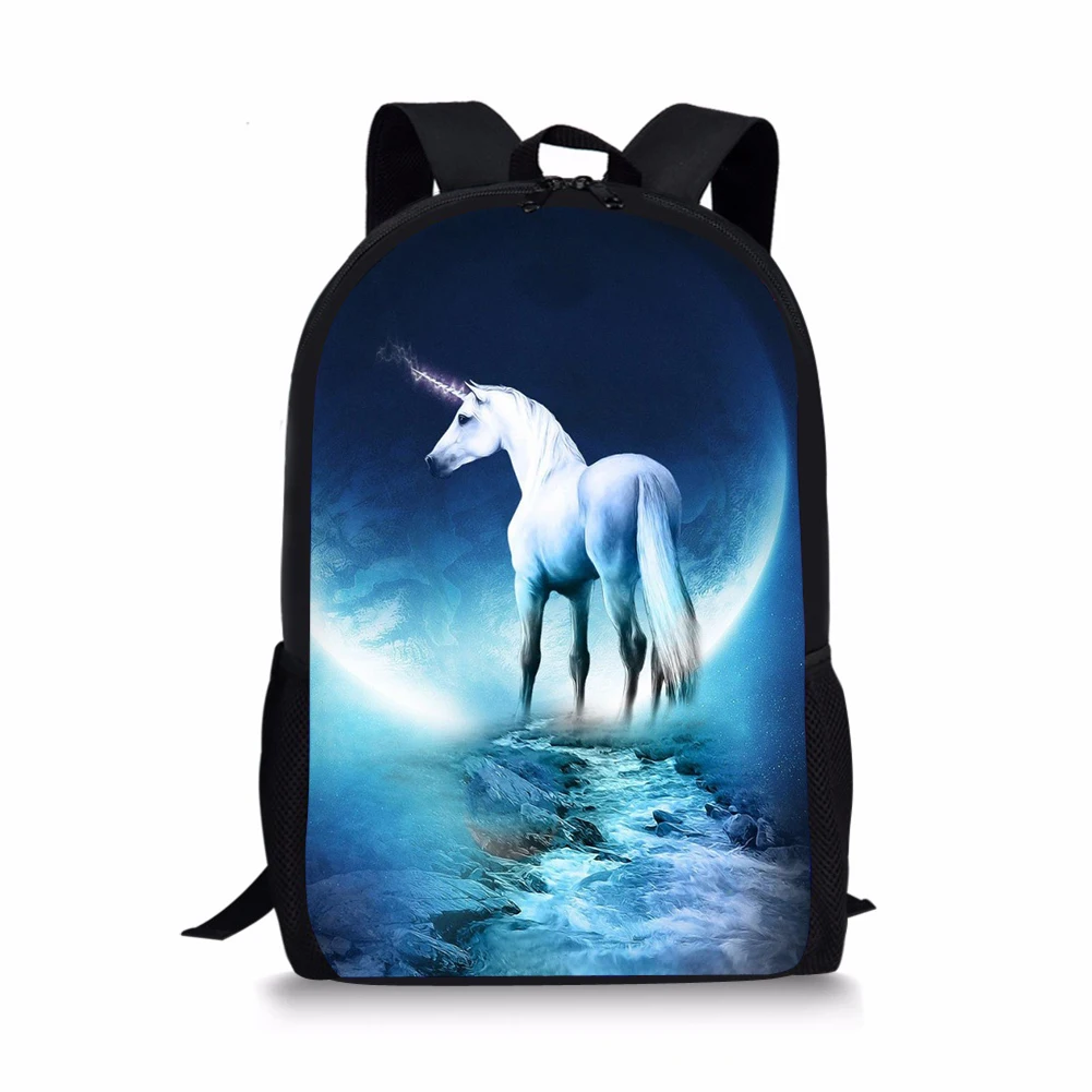

Fantastic Unicorn Print School Backpack for Teenager Girl Boys Student BookBag 16 inch Satchel Daypack Travel Bag Customize 2020