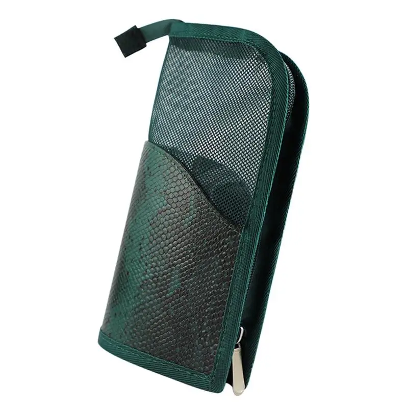Сетка полупрозрачный косметический мешок кисти стоячий чехол для ручки на молнии карандаш сумка для хранения Органайзер(зеленый