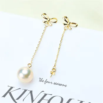 

HOT High Quality S925 Sterling Silver Stud Earrings Settings DIY Pearl Earring Hooks Findings Women's Jewelry Making Accessories