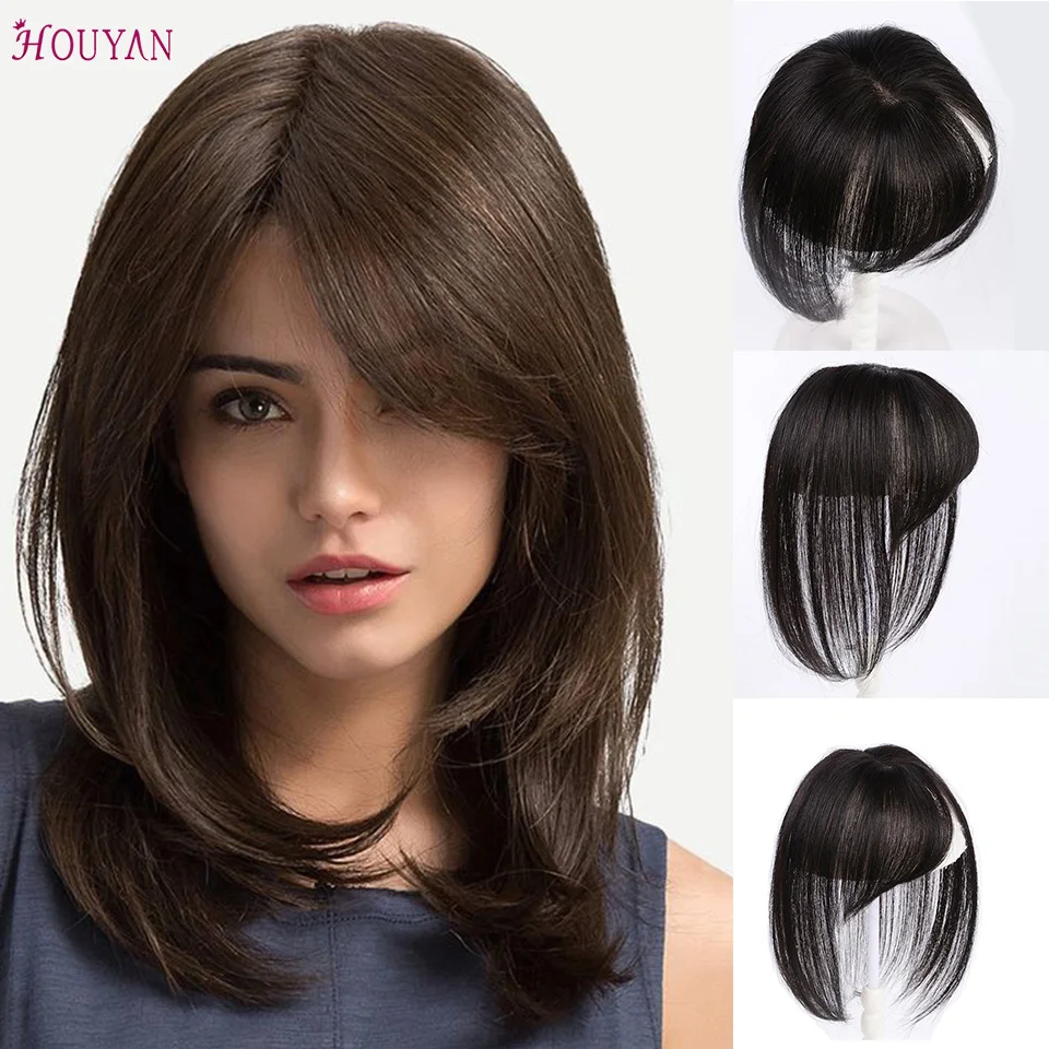 

HOUYAN Bangs Synthetic Hair Bangs Clip In One Piece Striaght Fringe Hairpiece Available In Two Colors