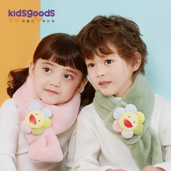 

2020 New Autumn Winter Children Boys Girls Baby Cartoon Flowers Pattern 100% Cotton Neck Scarves Spring Warm lovely Neckerchief