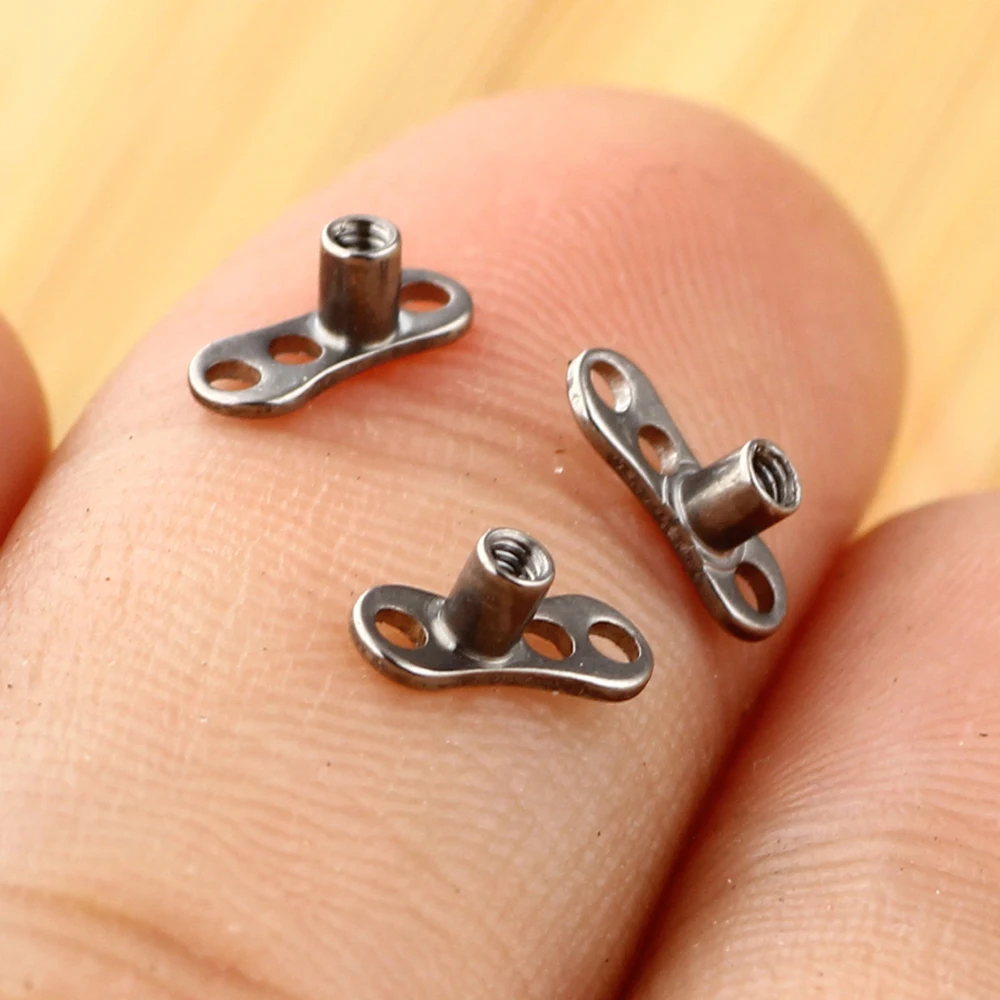 20pcs 16G Titanium Dermal Anchor base Skin Diver Surface Barbell Piercings Micro Dermal Piercing Surface Piercing Body Jewelry