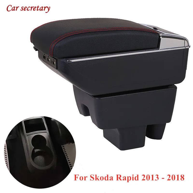 Для Skoda Rapid 2013 2018 поворотный подлокотник box центральное хранение содержимого