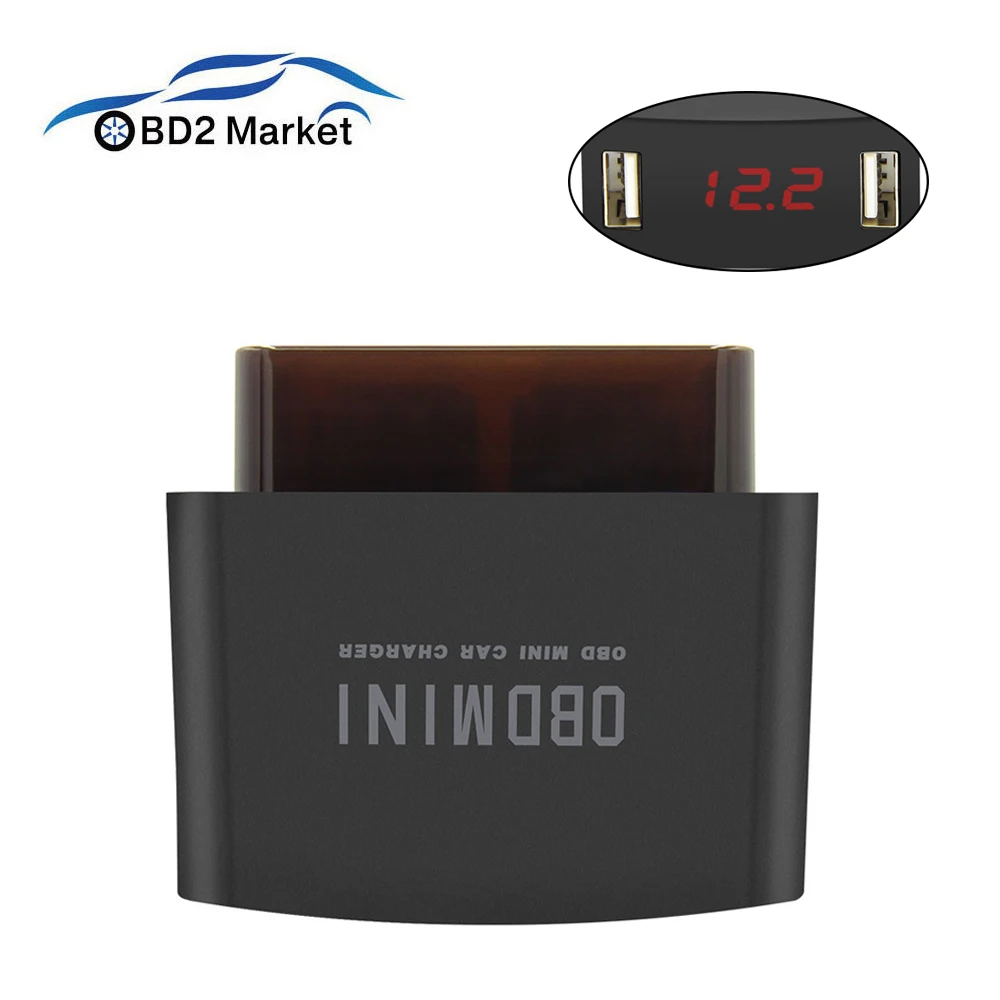

OBD2 Car charger Durable ABS OBD MINI Dual USB Charger Socket for 12/24V Car Charger Socket obd2 interface Accessories hot sale