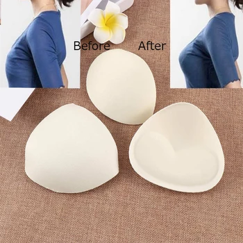 

1Pair Sponge Swimsuit Padding Inserts Breast Enhancer To Bra Push Up Breast Bikini Padding Removable Bra Pads for Women