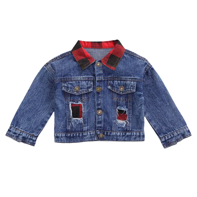 

Fashion Spring Autumn Children Girl Clothes Coat Long Sleeve Denim Ripped Jacket for Little Girls 1-6 Years