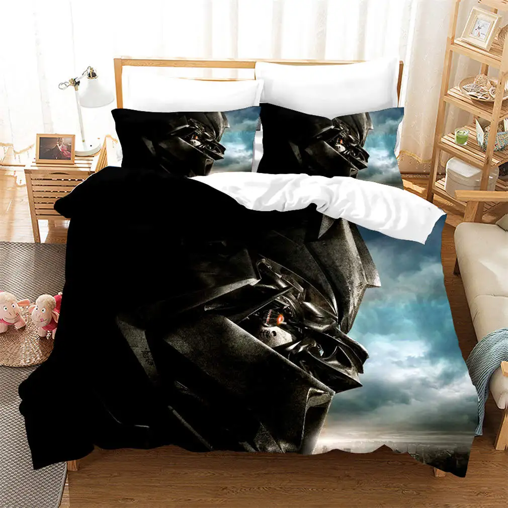 

MuUSOLEI Transformers 3D Bedding Set Queen Size Duvet Cover comforter cover set Microfiber Home Room Bed Textiles Q35