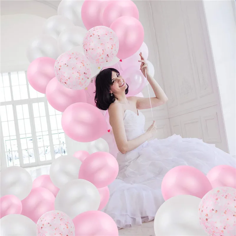 50 шт розово-белые латексные шары конфетти воздушные шары Сделай Сам воздушные шары гирлянды для дня рождения свадьбы свадебные вечерние шары арки