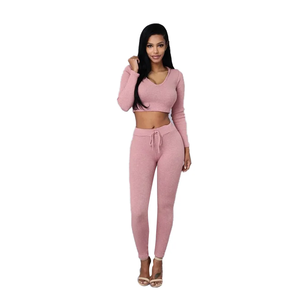 

Two Piece Set Top and Pants Women's Autumn/winter New Sexy Short Hooded Sweater Women + Sports Trousers Casual Sweatsuits Women