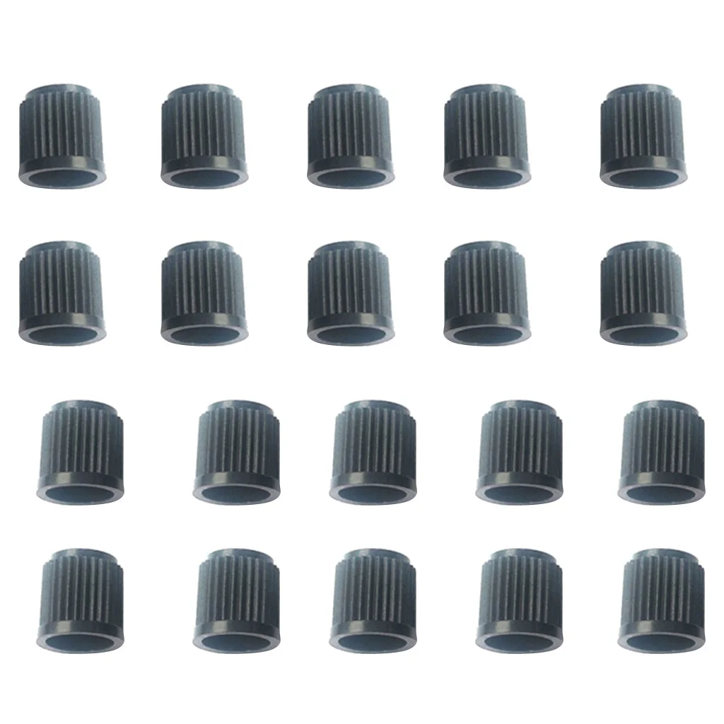 20 Pieces Black Plastic Car Wheel Tire Valve Stems Caps Tyre Lid Dust Covers