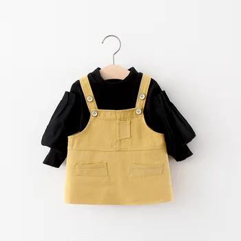 

Girls Clothing Set 2020 New Autumn Girls Solid Clothing Corduroy Skirt+Long Sleeve Fashion Top Children Kids Cute Princess 2pcs