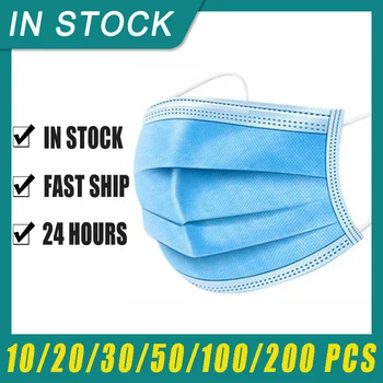 

Non-woven 3 Layer Mask Disposable Anti-Pollution Dust Anti Droplet Protection Face Masks Elastic Ear Loop Nose Cover Mouth Mask