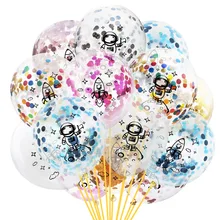 12-дюймовый прозрачный астронавтов блесток воздушный шар "Конфетти" прозрачный ракета детей День рождения Праздничный астронавт